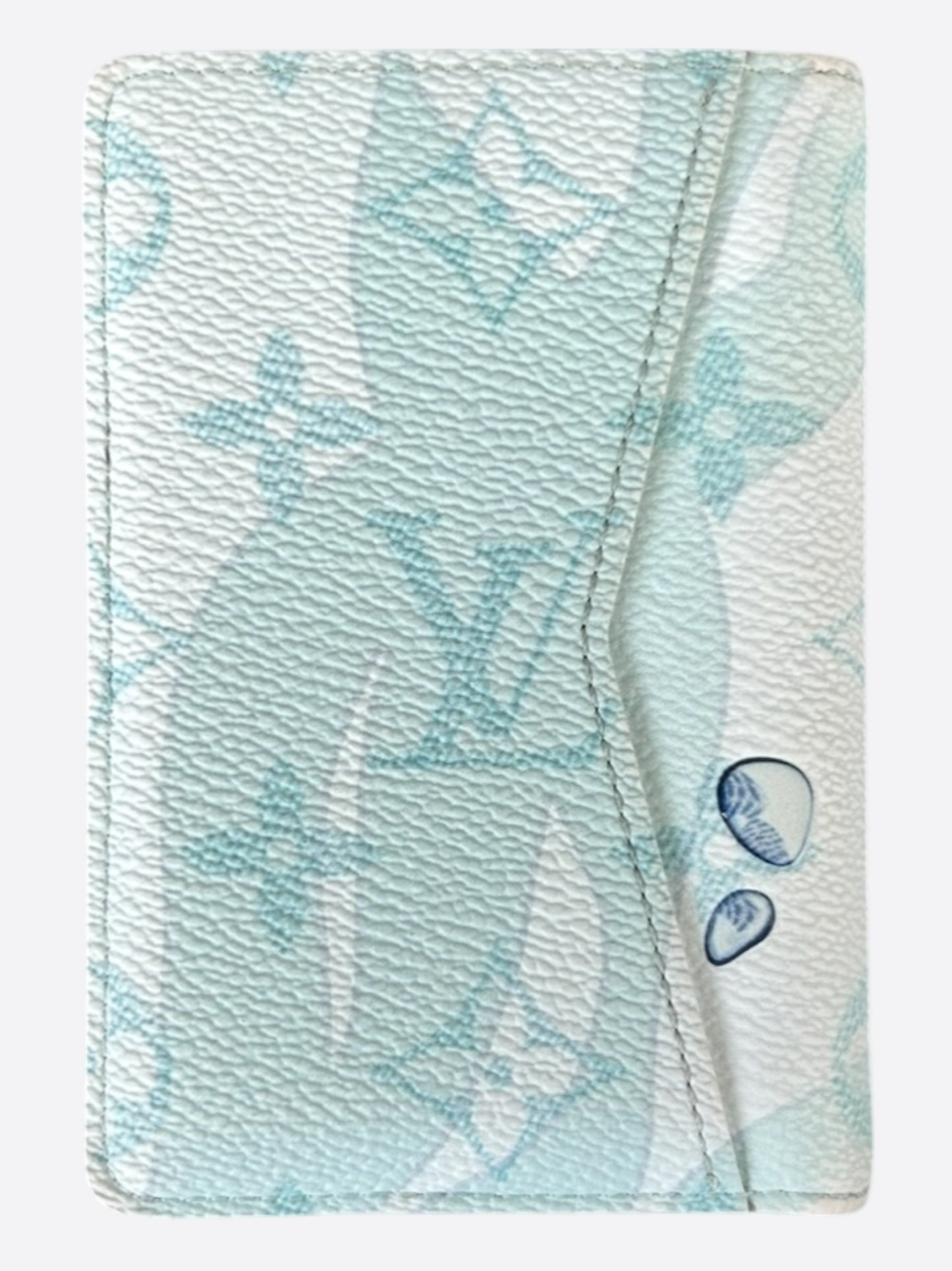 Louis Vuitton White & Blue Aquagarden Monogram Pocket Organizer
