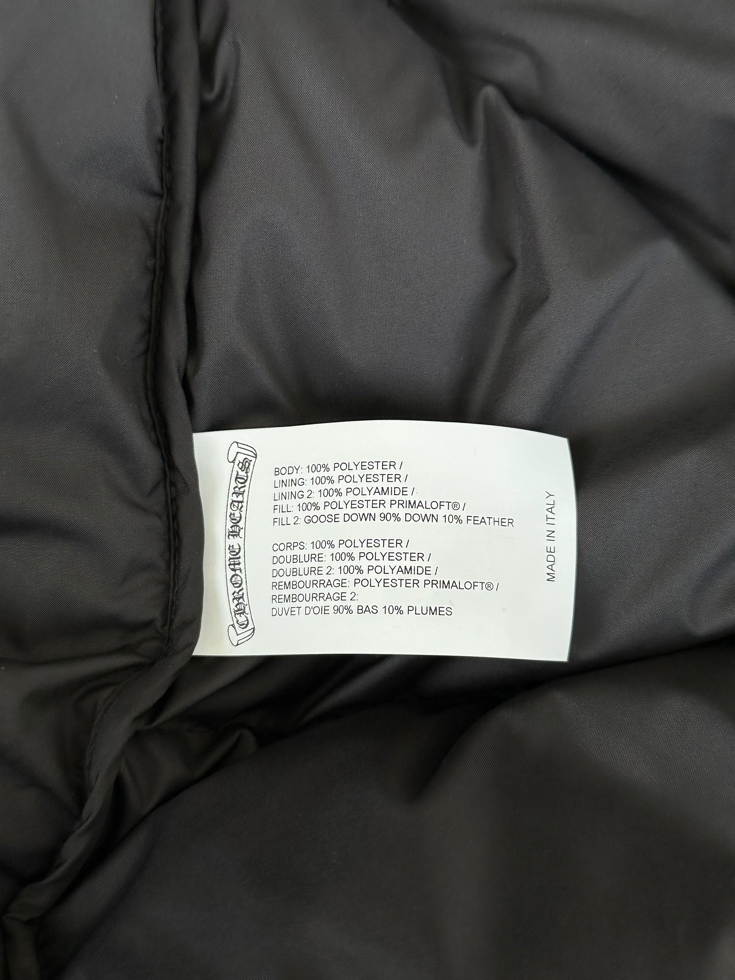 Chrome Hearts Black Cross Jacquard Puffer Jacket