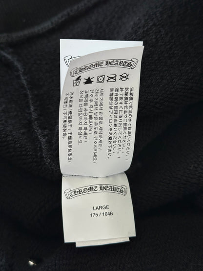 Chrome Hearts Black Triple Cross CH Logo Embroidered Hoodie