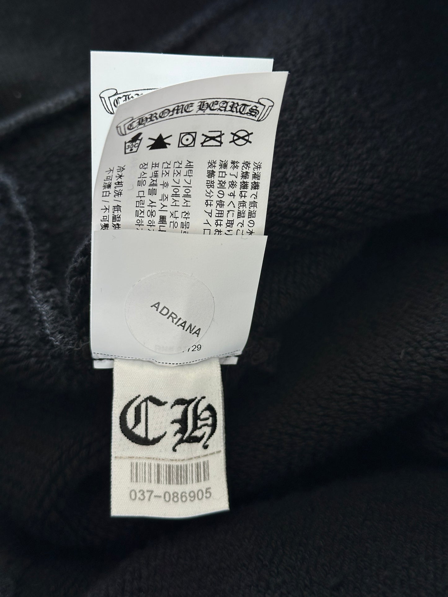 Chrome Hearts Black Triple Cross CH Logo Embroidered Hoodie