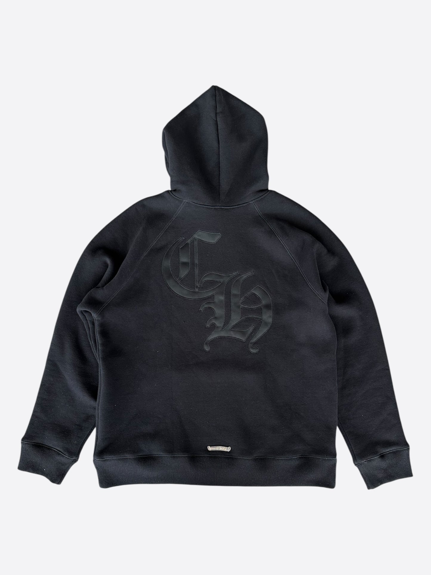 Chrome Hearts Black Triple Cross CH Logo Embroidered Hoodie