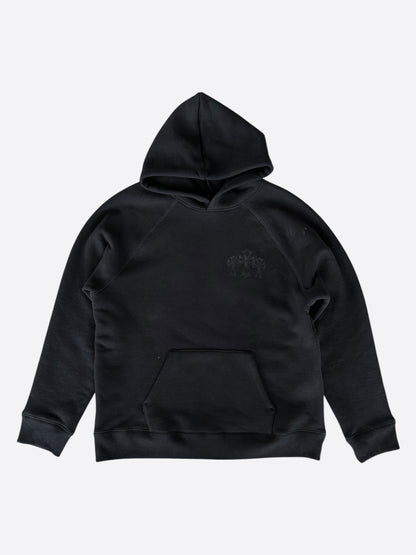 Chrome Hearts Black Triple Cross CH Logo Embroidered Hoodie