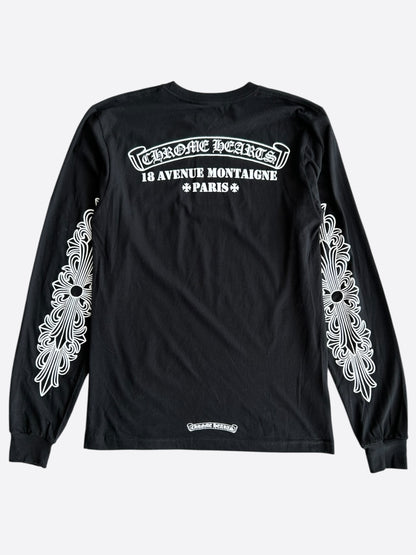 Chrome Hearts Black & White Paris Exclusive Fleur Longsleeve T-Shirt