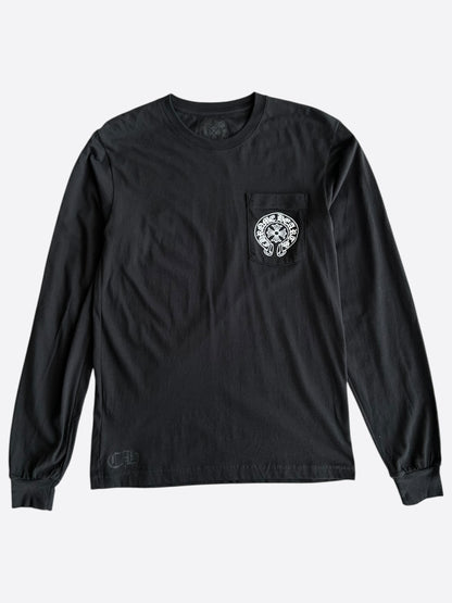 Chrome Hearts Black & White Paris Exclusive Fleur Longsleeve T-Shirt