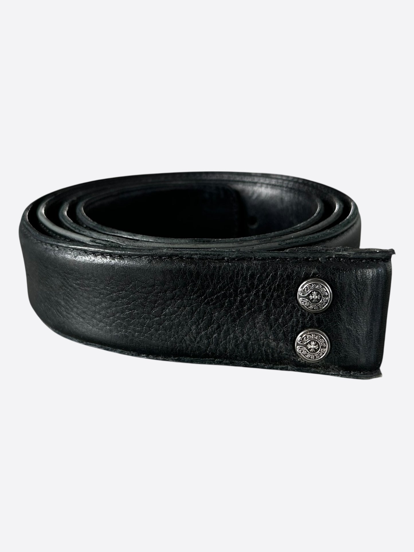Chrome Hearts Black Leather Belt