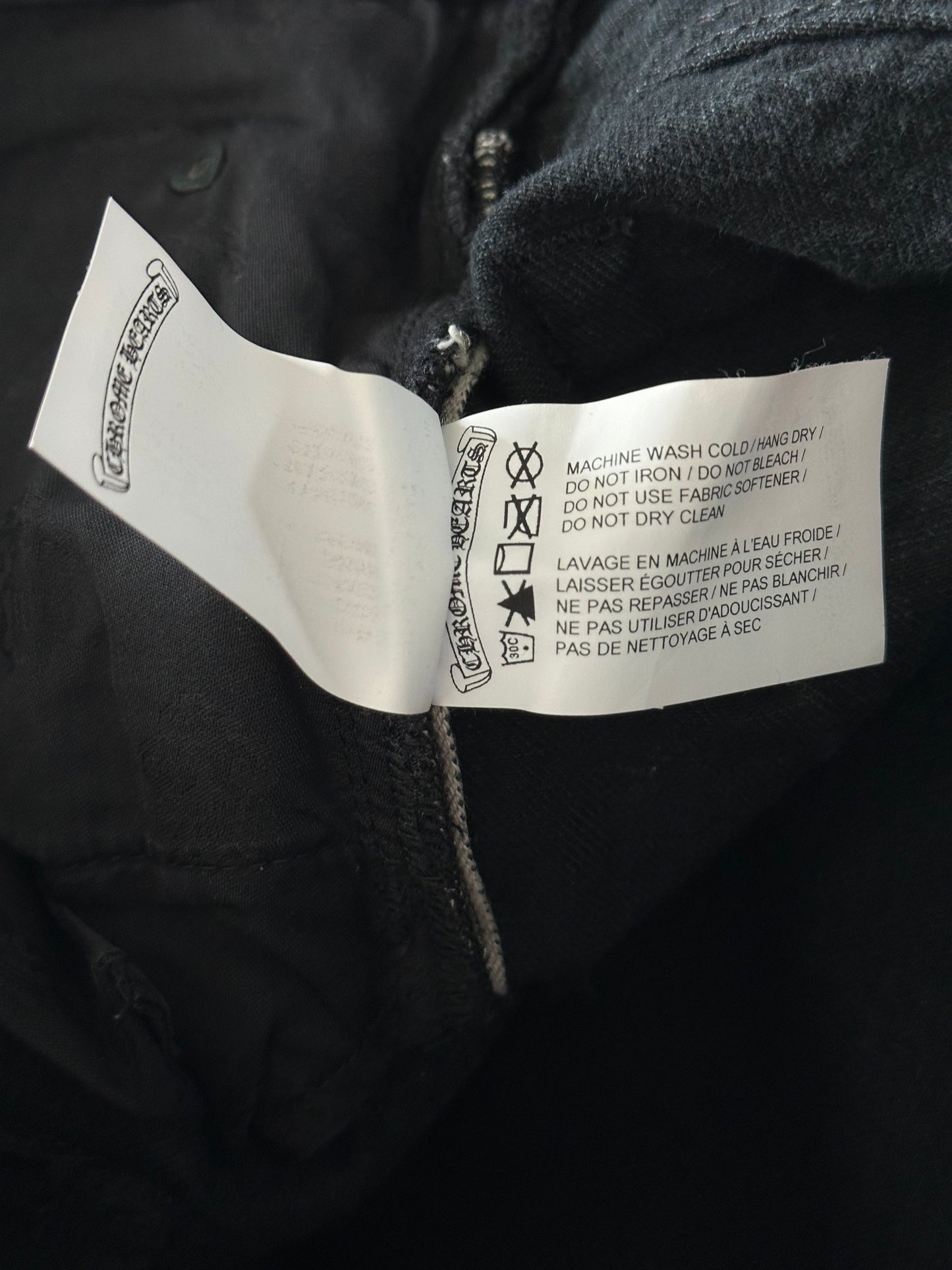 Chrome Hearts Black Cross Patch Jeans