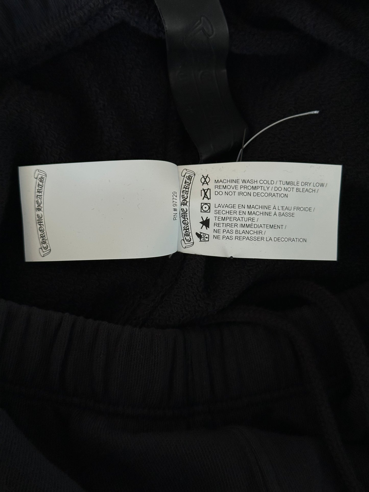 Chrome Hearts Black Velour Triple Cross Women's Sweatpants