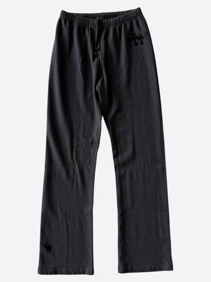 Chrome Hearts Black Velour Triple Cross Women's Sweatpants