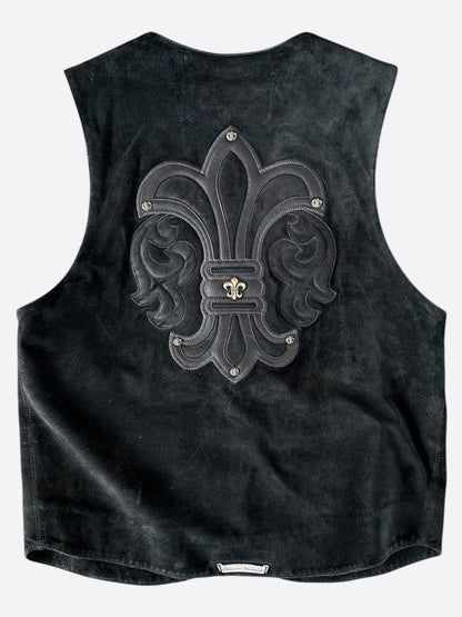 Chrome Hearts Black Suede Fleur Vest