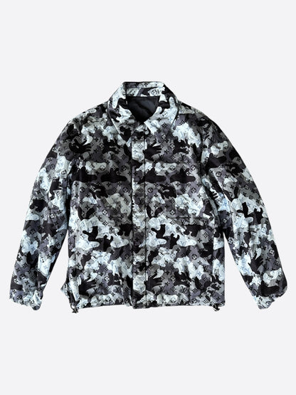 Louis Vuitton Navy Camouflage Monogram Reversible Jacket