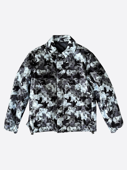 Louis Vuitton Navy Camouflage Monogram Reversible Jacket