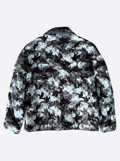 Louis Vuitton Navy Camouflage Monogram Reversible Jacket