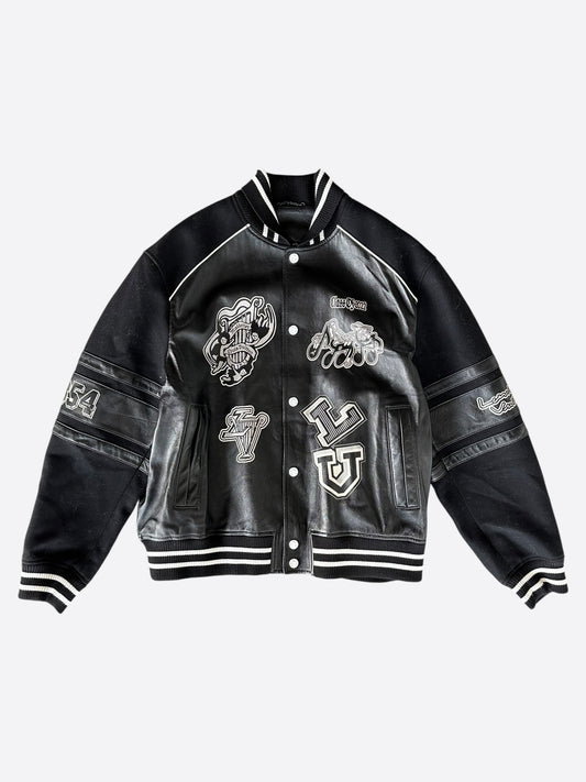 Louis Vuitton Black Leather Varsity Jacket