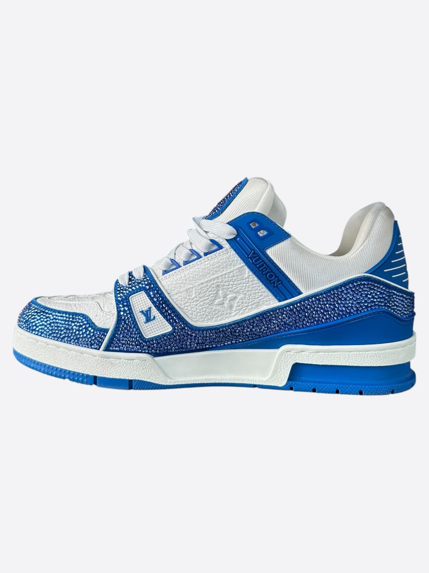 Louis Vuitton Swarovski Blue & White Monogram Trainers
