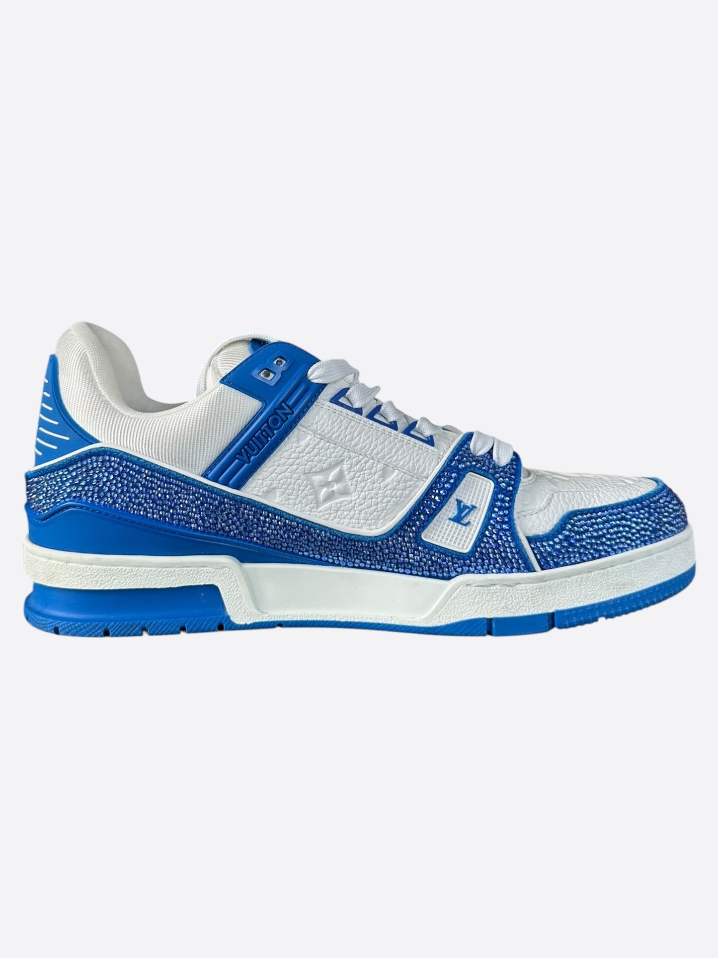 Louis Vuitton Swarovski Blue & White Monogram Trainers