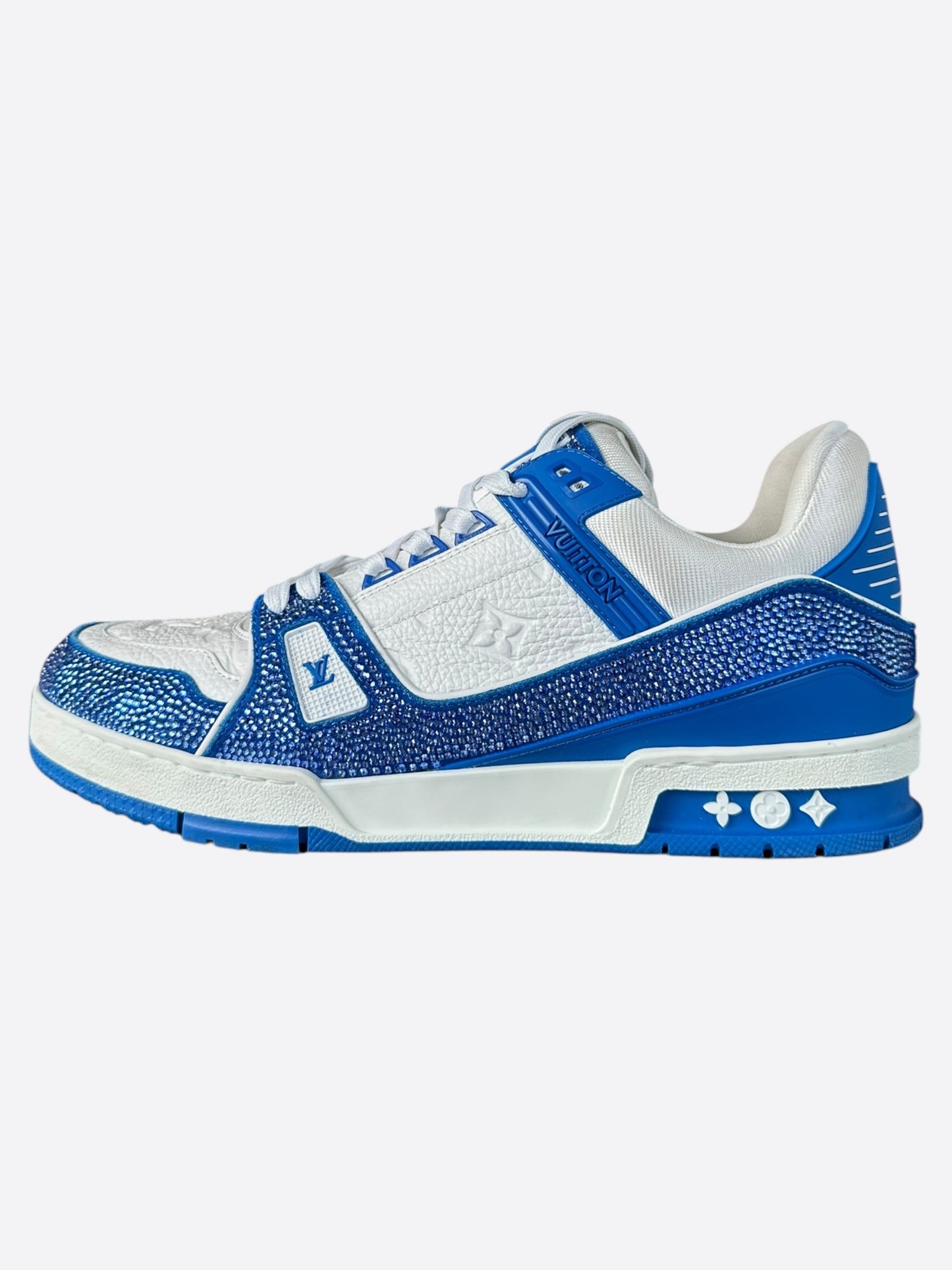 Louis Vuitton Swarovski Blue & White Monogram Trainers