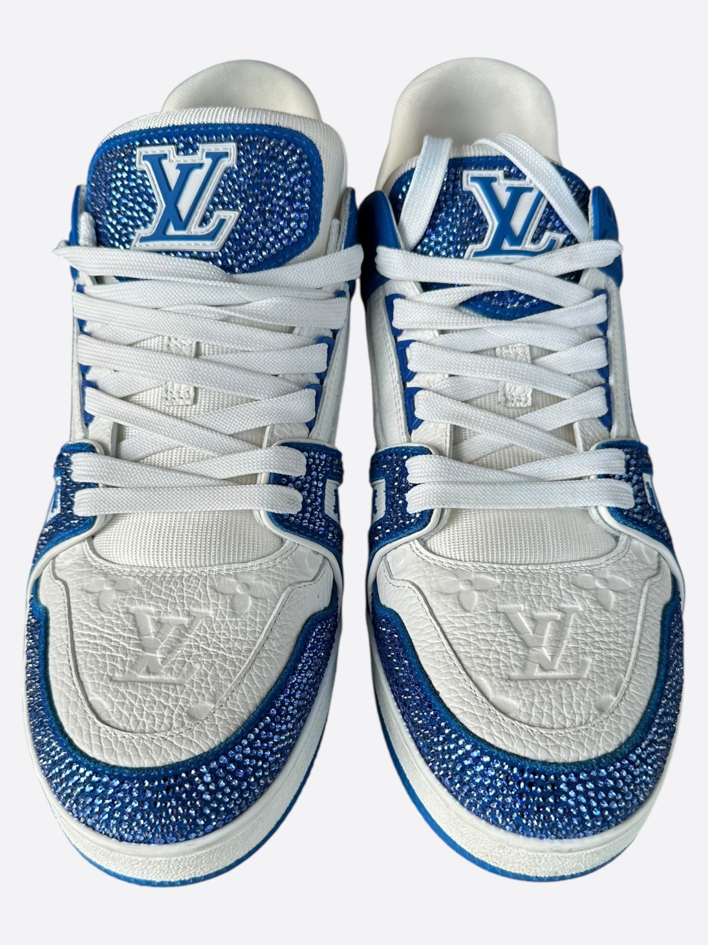 Louis Vuitton Swarovski Blue & White Monogram Trainers