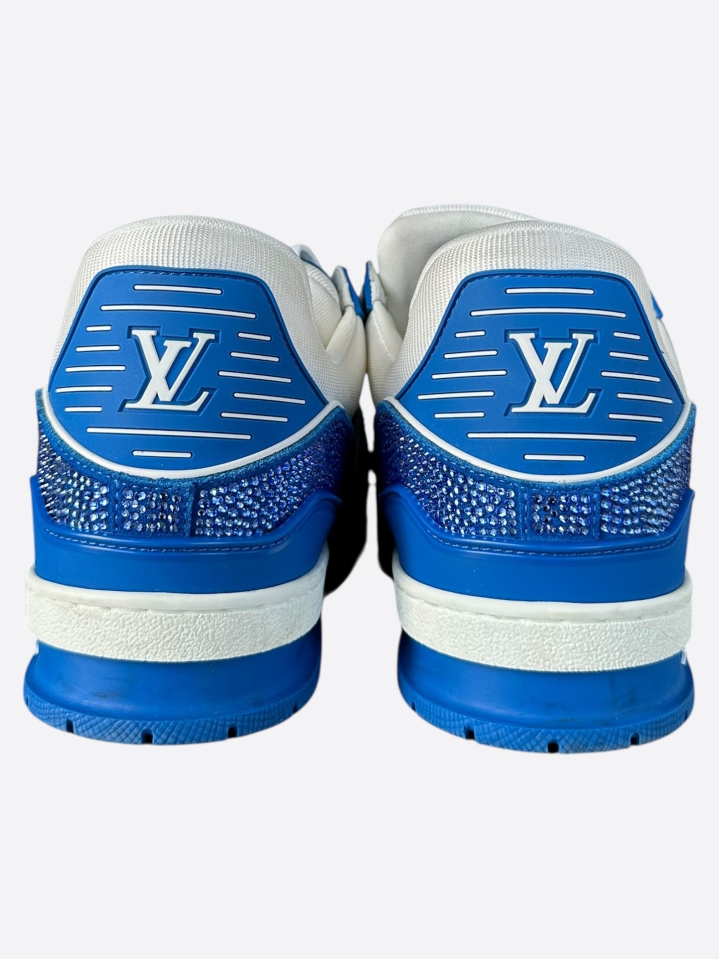 Louis Vuitton Swarovski Blue & White Monogram Trainers