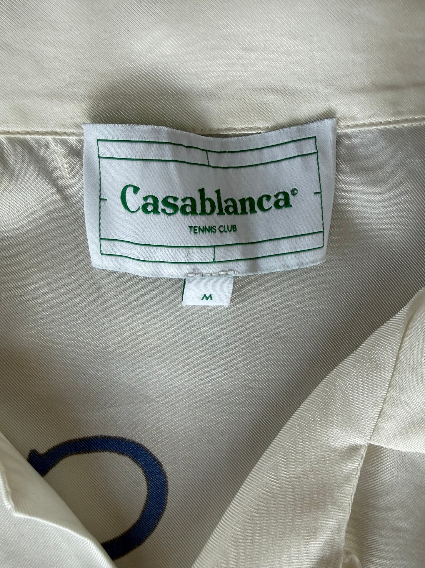 Casablanca White, Blue & Red Par Avion Silk Button Up Shorts