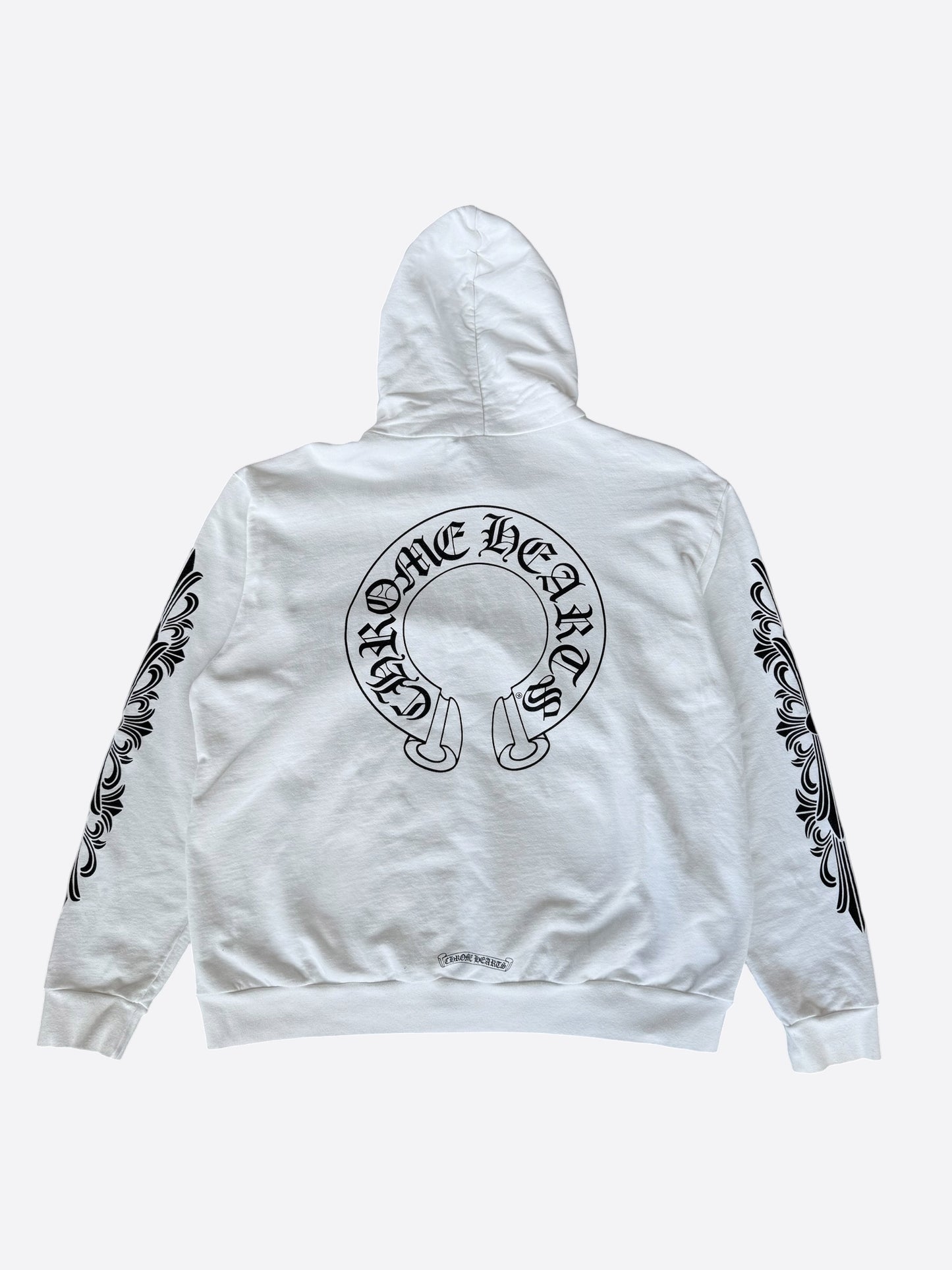 Chrome Hearts White & Black Horseshoe Logo Hoodie