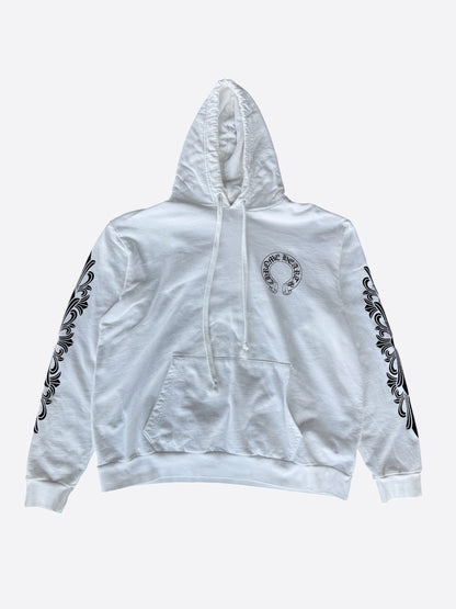 Chrome Hearts White & Black Horseshoe Logo Hoodie