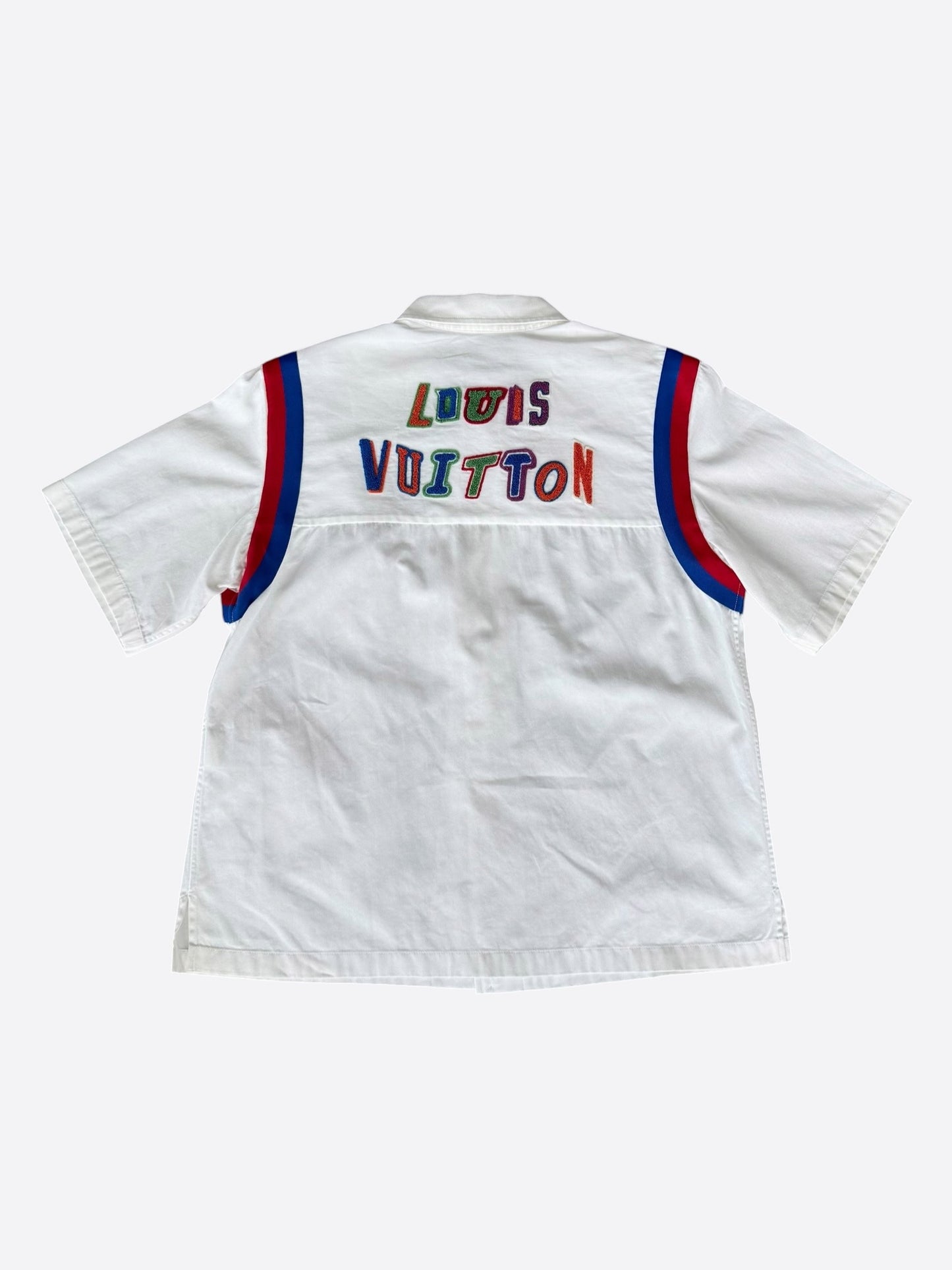 Louis Vuitton NBA White Multicolor Logo Button Up Shirt