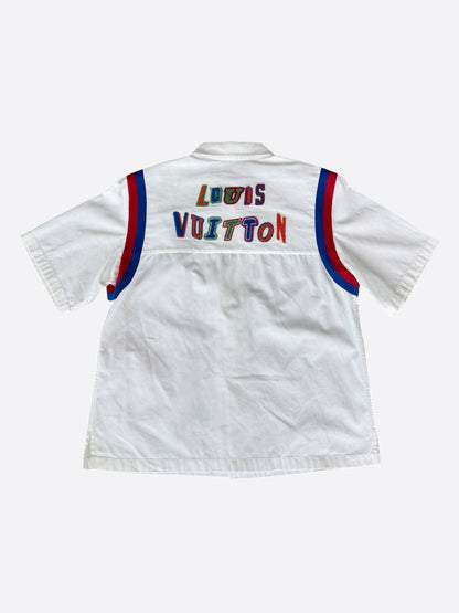 Louis Vuitton NBA White Multicolor Logo Button Up Shirt