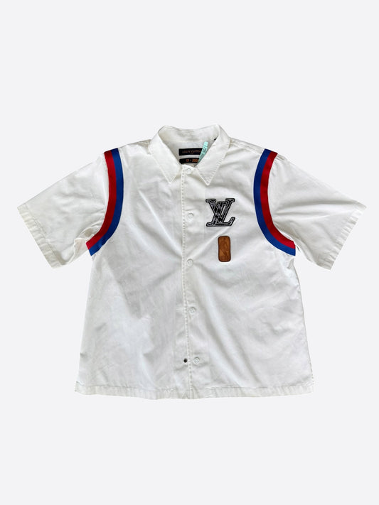 Louis Vuitton NBA White Multicolor Logo Button Up Shirt