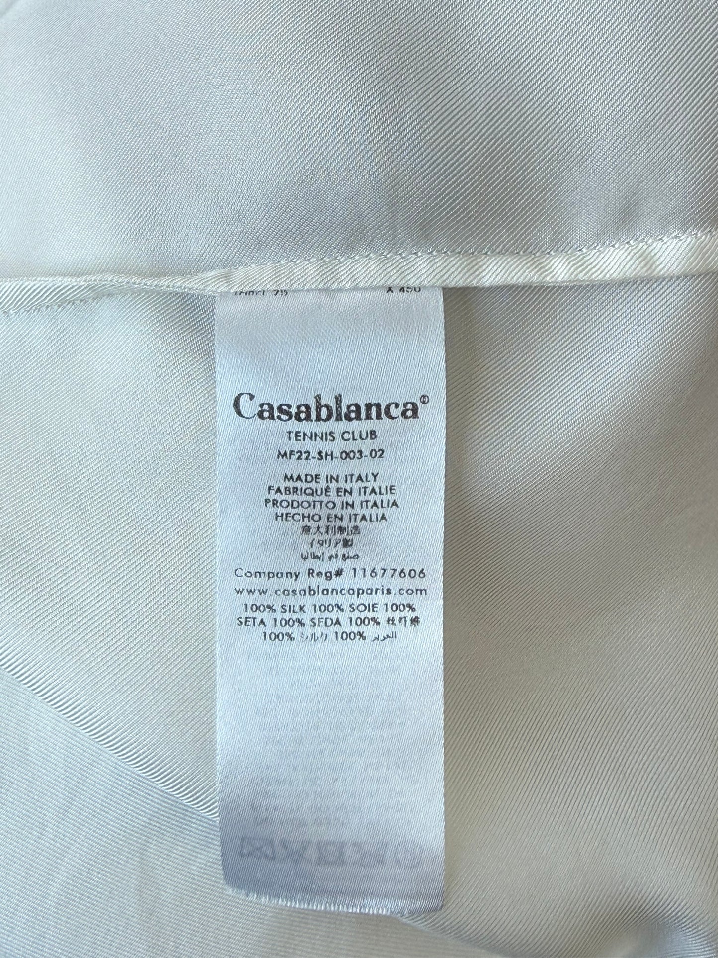 Casablanca White, Blue & Red Par Avion Silk Button Up Shorts