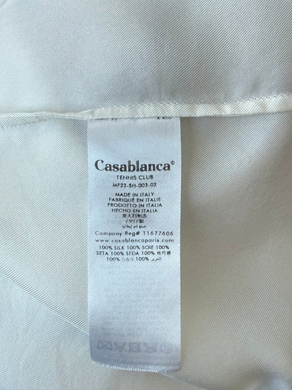 Casablanca White, Blue & Red Par Avion Silk Button Up Shorts