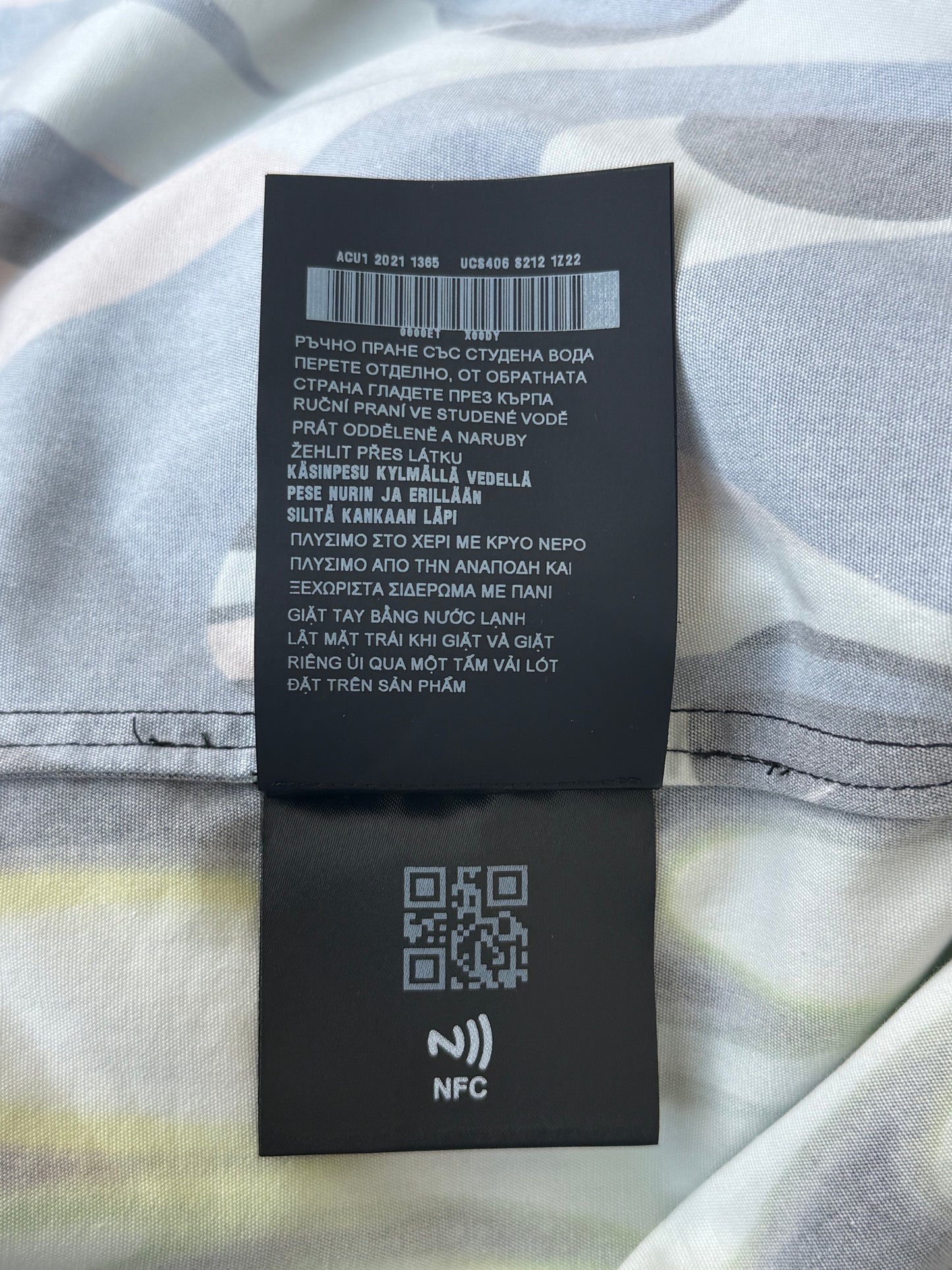 Prada White Flames Split Button Up Shirt