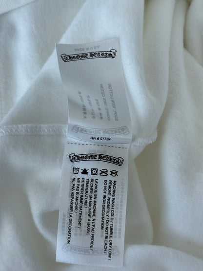 Chrome Hearts White & Silver Foil Script Logo Hoodie