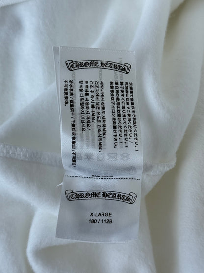 Chrome Hearts White & Silver Foil Script Logo Hoodie
