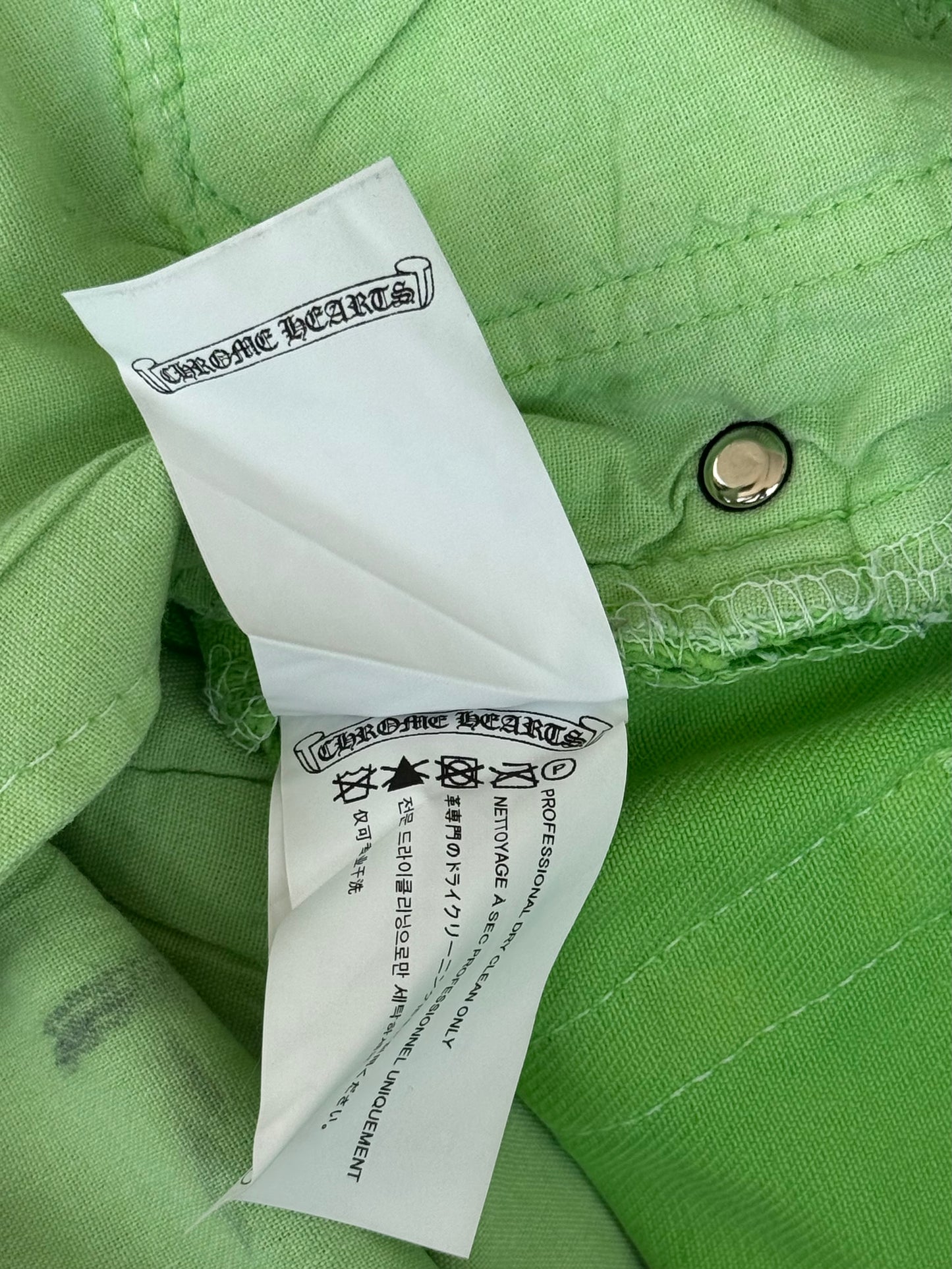 Chrome Hearts Levis Green & Black Cross Patch Jeans