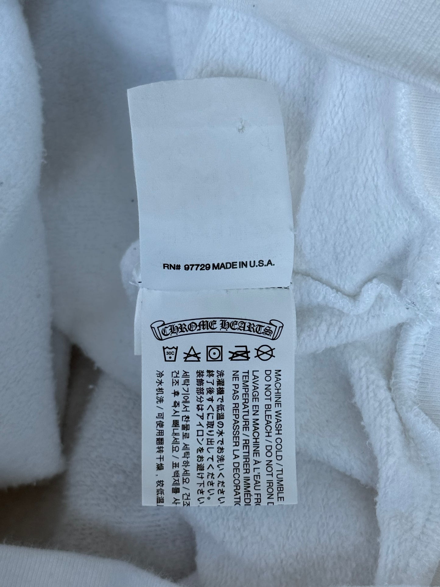 Chrome Hearts White & Black Horseshoe Logo Hoodie