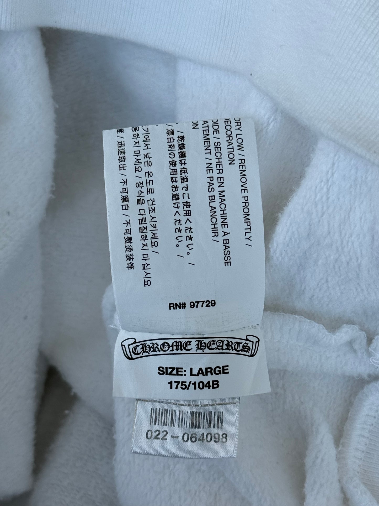 Chrome Hearts White & Black Horseshoe Logo Hoodie
