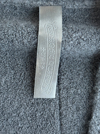 Chrome Hearts Black & Leopard Cross Patch Cashmere Cardigan