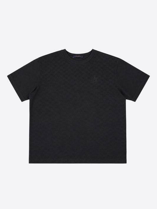 Louis Vuitton Black Damier Embroidered Logo T-Shirt