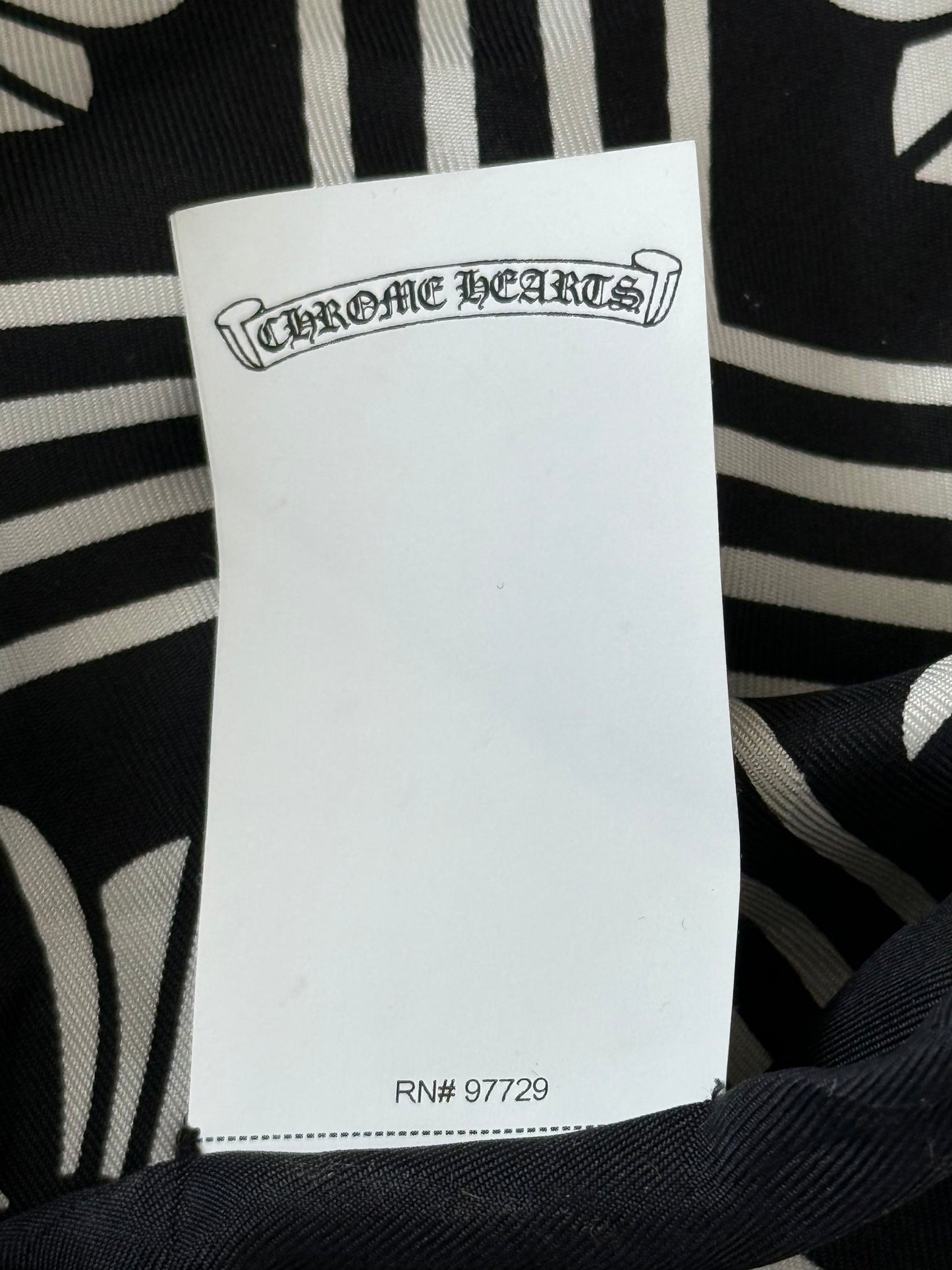 Chrome Hearts White & Black Plus Cross Silk Scarf