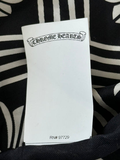Chrome Hearts White & Black Plus Cross Silk Scarf