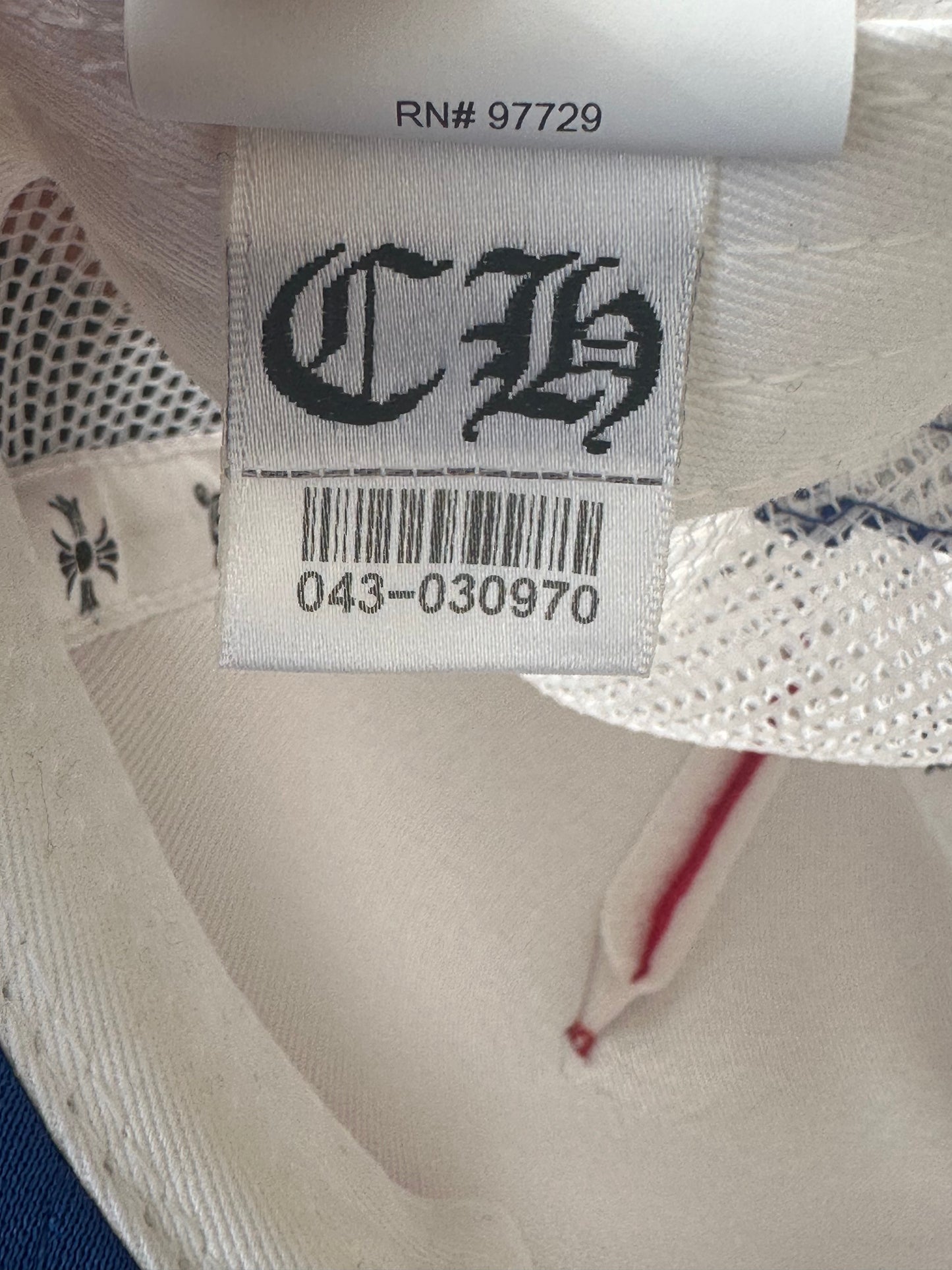 Chrome Hearts Red, Blue & White Triple Cross Trucker Hat