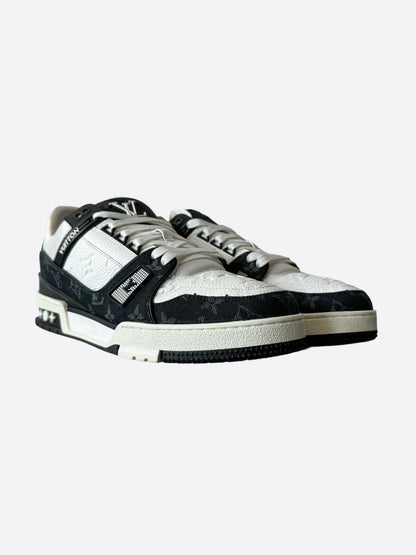 Louis Vuitton Black & White Denim Monogram Trainers