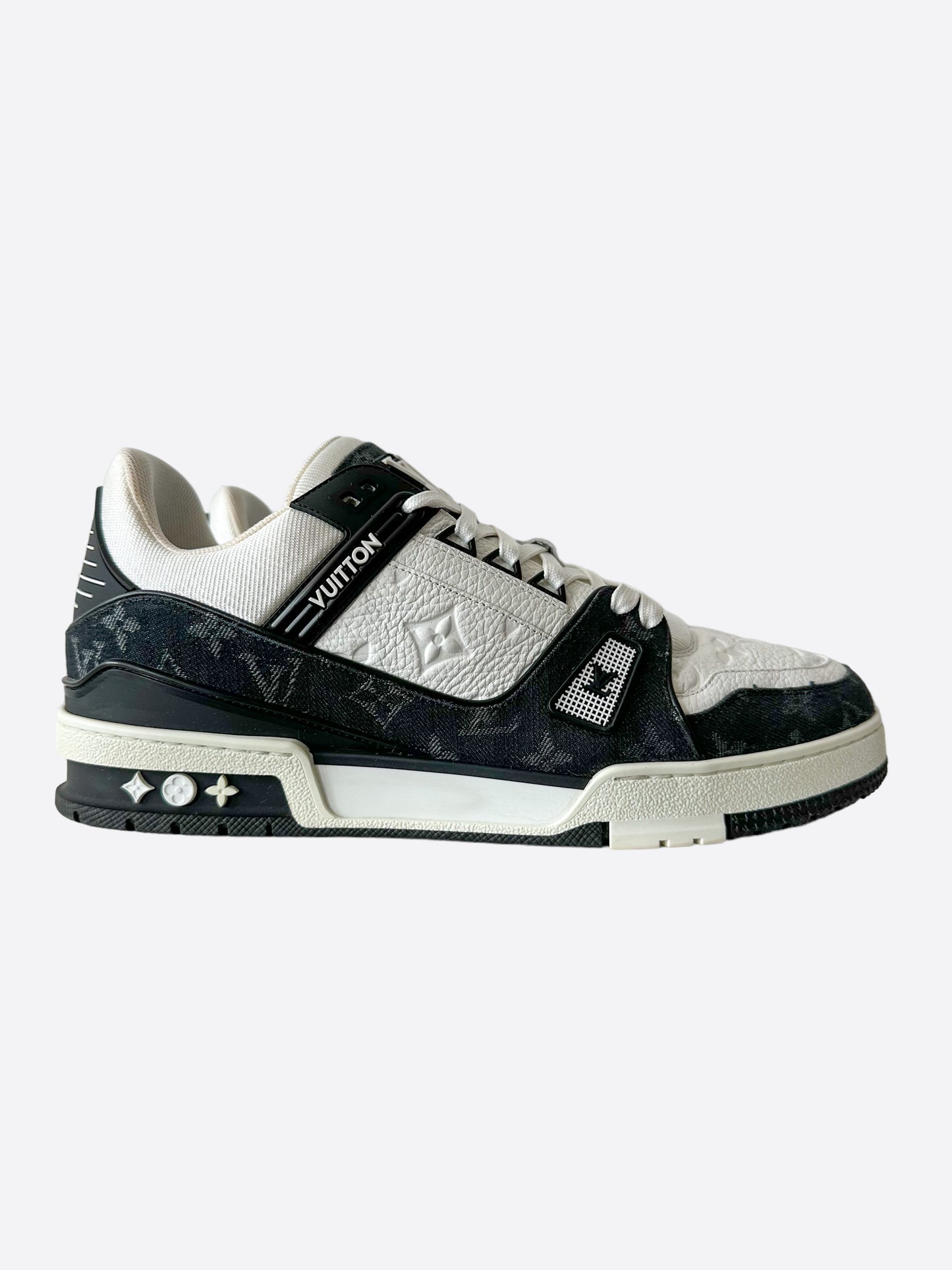 LV Trainer leather high trainers
