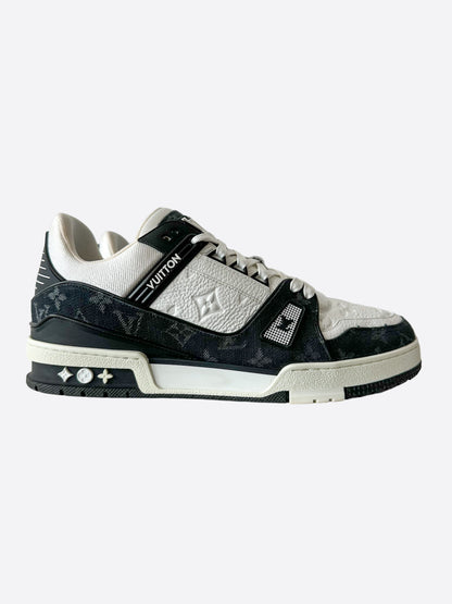 Louis Vuitton Black & White Denim Monogram Trainers