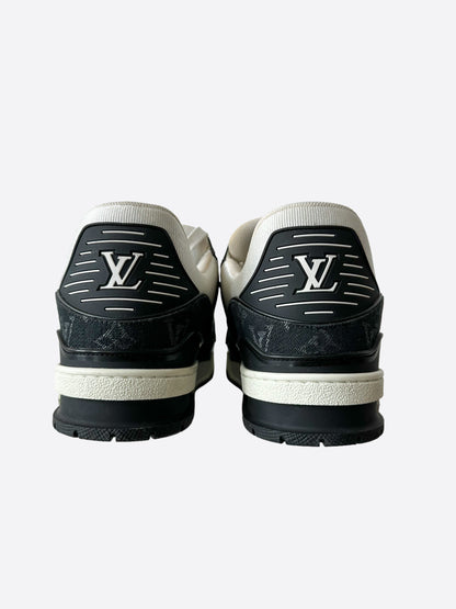 Louis Vuitton Black & White Denim Monogram Trainers