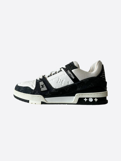 Louis Vuitton Black & White Denim Monogram Trainers