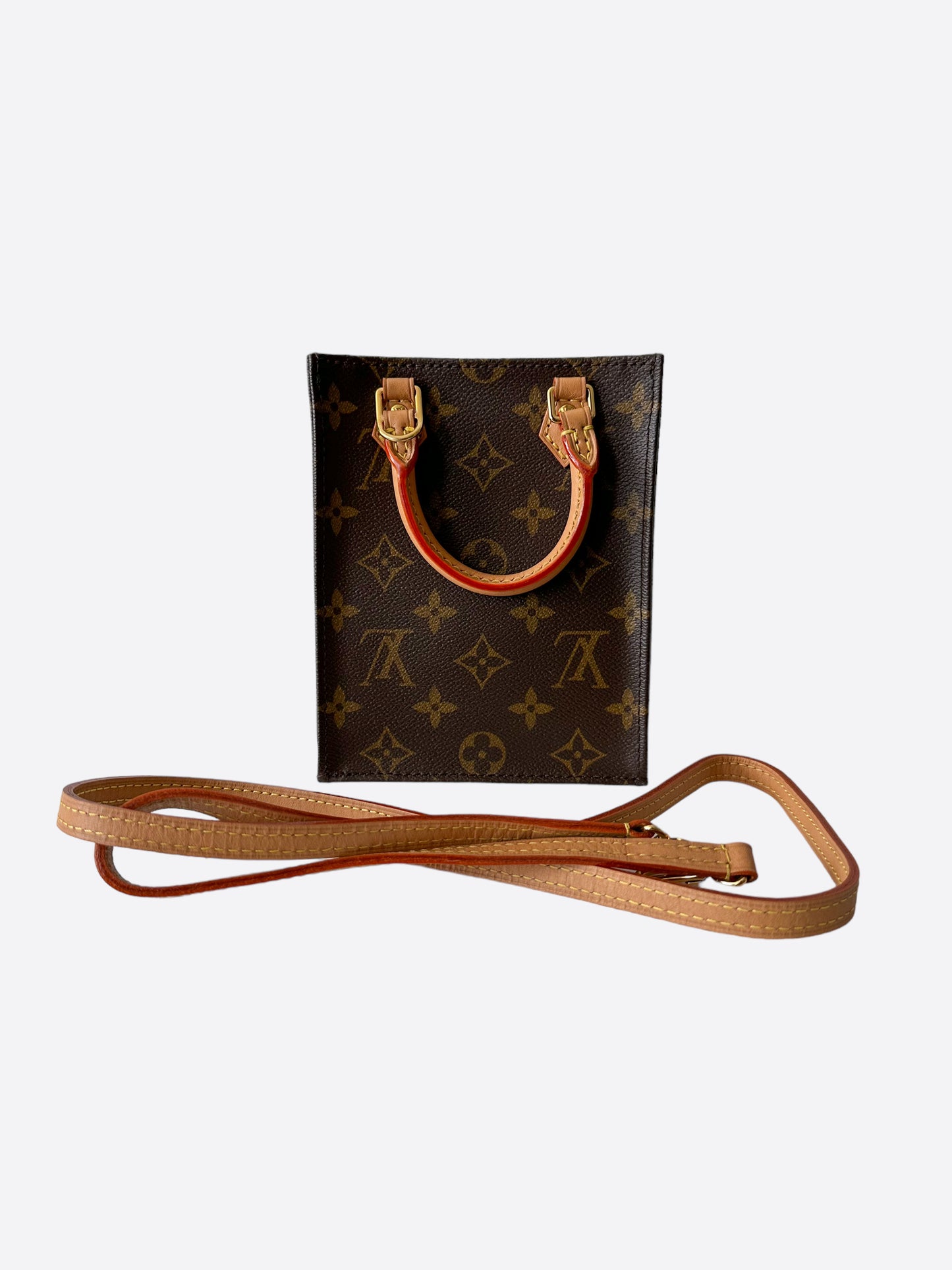 Plat cloth handbag Louis Vuitton Brown in Cloth - 38836407