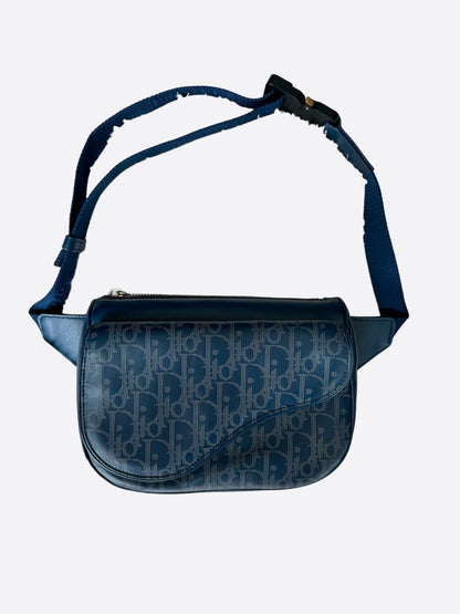 Dior Blue Oblique Galaxy Saddle Bumbag