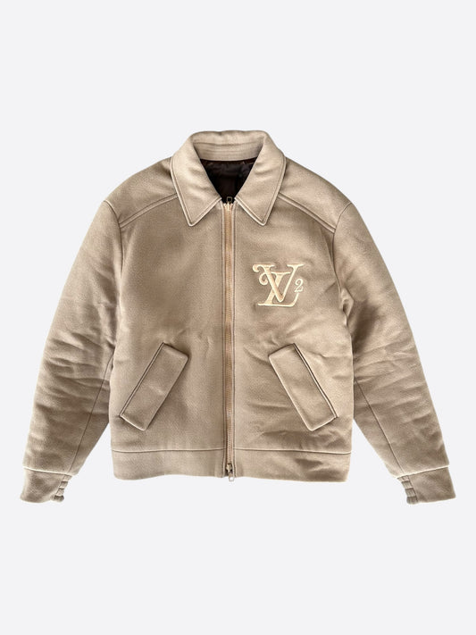 Louis Vuitton Nigo Beige & Brown Damier Reversible Bomber Jacket