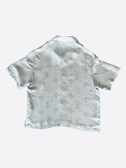 Louis Vuitton Grey LV Pixel Monogram Silk Button Up Shirt